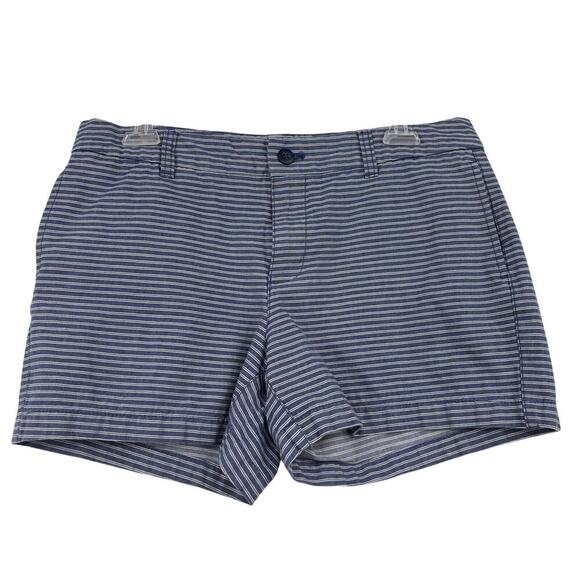 Khakis by GAP The 4 Inch Short Women's Size 8 Blue White Stripe Cotton Stretch - Picture 1 of 9